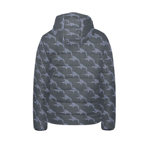 Swordfish Pattern Print Design 03 Kids' Boys' Girls' Padded Hooded Jacket