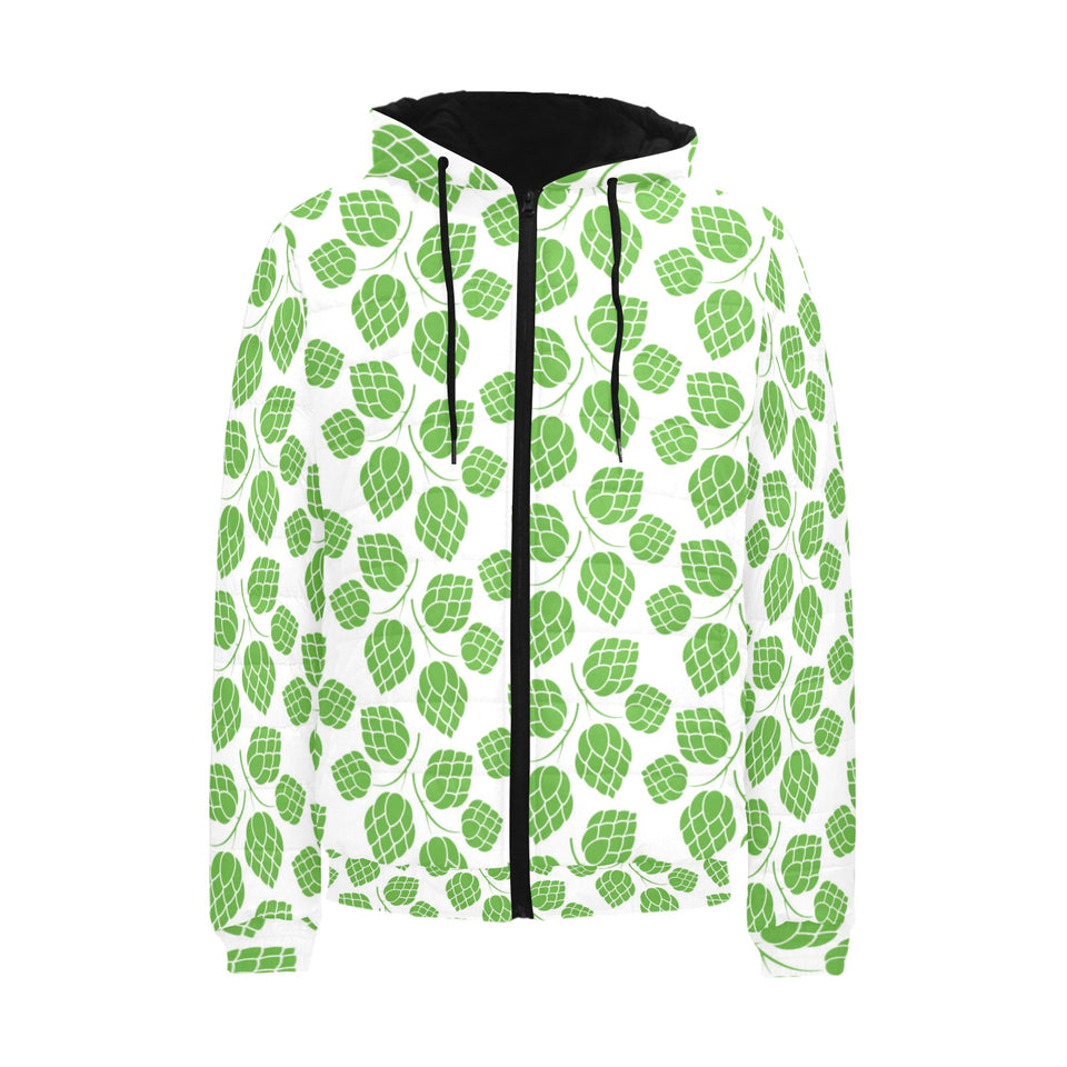 Hop pattern background Men's Padded Hooded Jacket