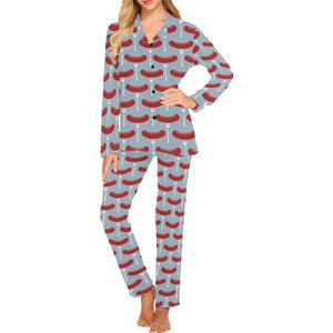 Sausage Pattern Print Design 02 Women's Long Pajama Set