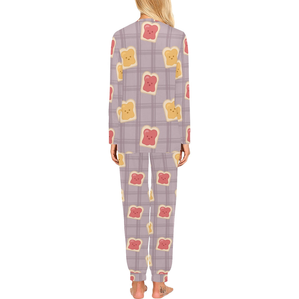 Bread Toast Pattern Print Design 05 Women's All Over Print Pajama Set