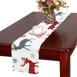 Deer tree snowflakes chrismas pattern Table Runner
