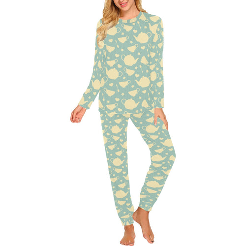 Tea pots Pattern Print Design 02 Women's All Over Print Pajama Set