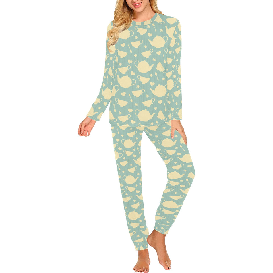 Tea pots Pattern Print Design 02 Women's All Over Print Pajama Set