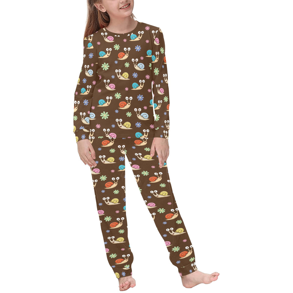 Snail Pattern Print Design 03 Kids' Boys' Girls' All Over Print Pajama Set