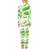 cucumber whole slices pattern Women's All Over Print Pajama Set