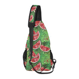 Watermelons tropical palm leaves pattern backgroun All Over Print Chest Bag
