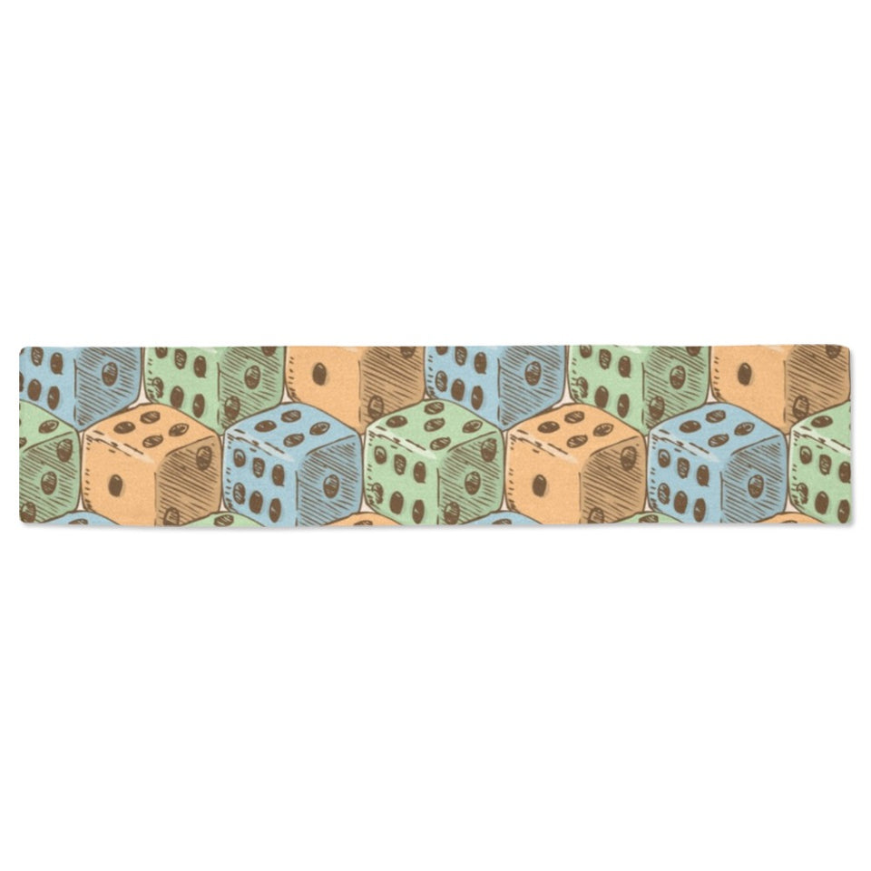 Dice Pattern Print Design 05 Table Runner