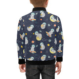 Cute sloth astronaut star planet rocket pattern Kids' Boys' Girls' Bomber Jacket