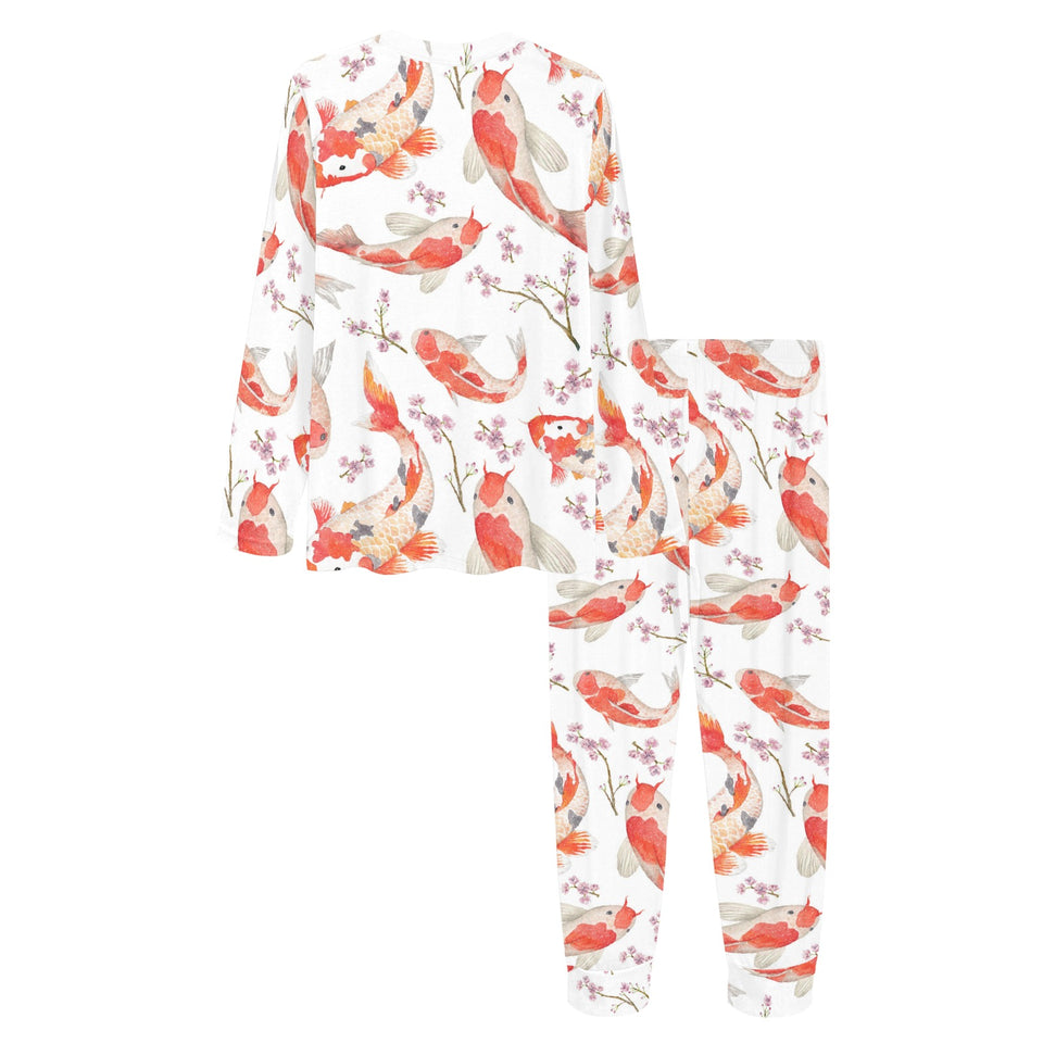 Watercolor Koi Fish Carp Fish pattern Women's All Over Print Pajama Set