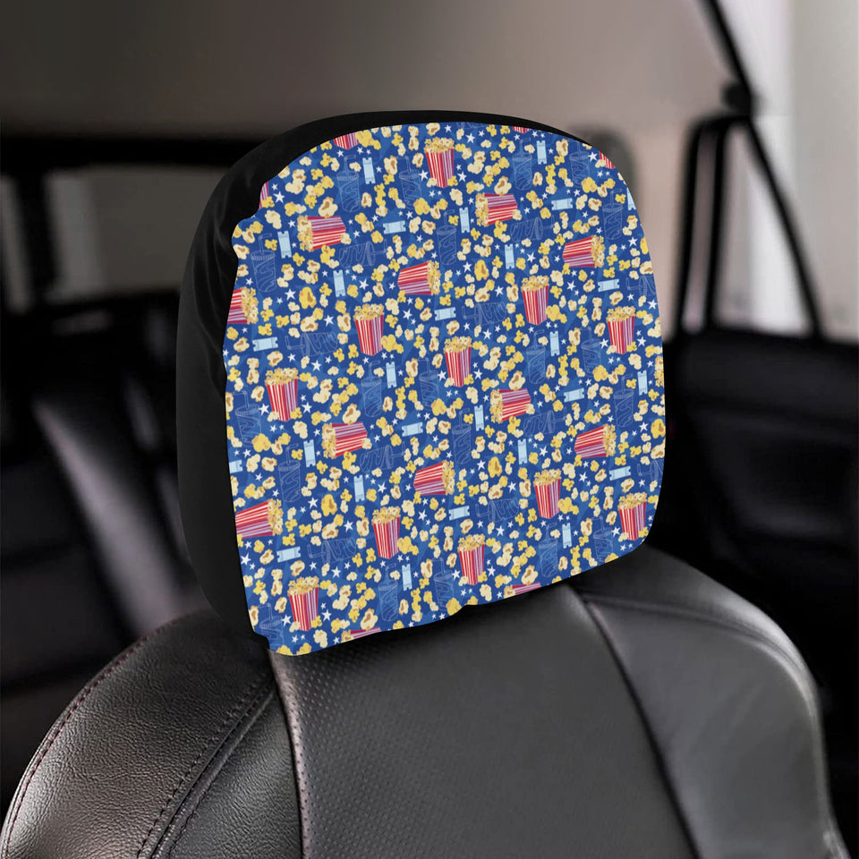 Popcorn Pattern Print Design 01 Car Headrest Cover