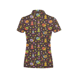 Snail Pattern Print Design 02 Women's All Over Print Polo Shirt