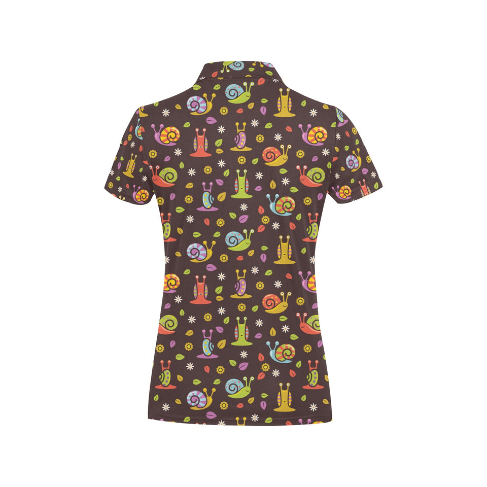 Snail Pattern Print Design 02 Women's All Over Print Polo Shirt