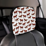 Horses running pattern background Car Headrest Cover