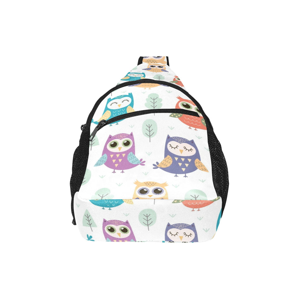 Cute owl pattern All Over Print Chest Bag