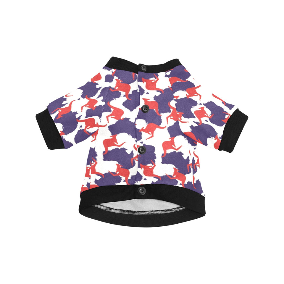 Kangaroo Australian pattern All Over Print Pet Dog Round Neck Fuzzy Shirt