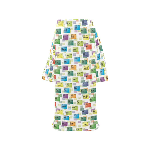 Chemistry Periodic Table Pattern Print Design 05 Blanket Robe with Sleeves