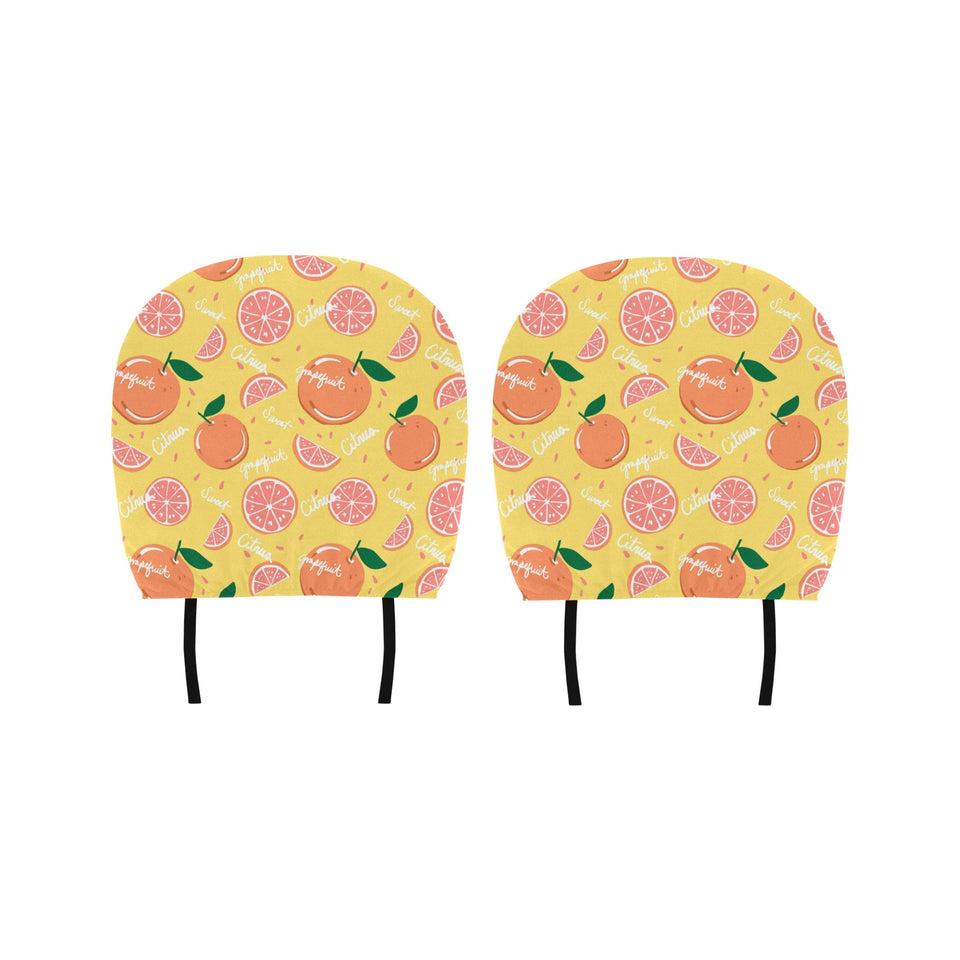 Grapefruit yellow background Car Headrest Cover