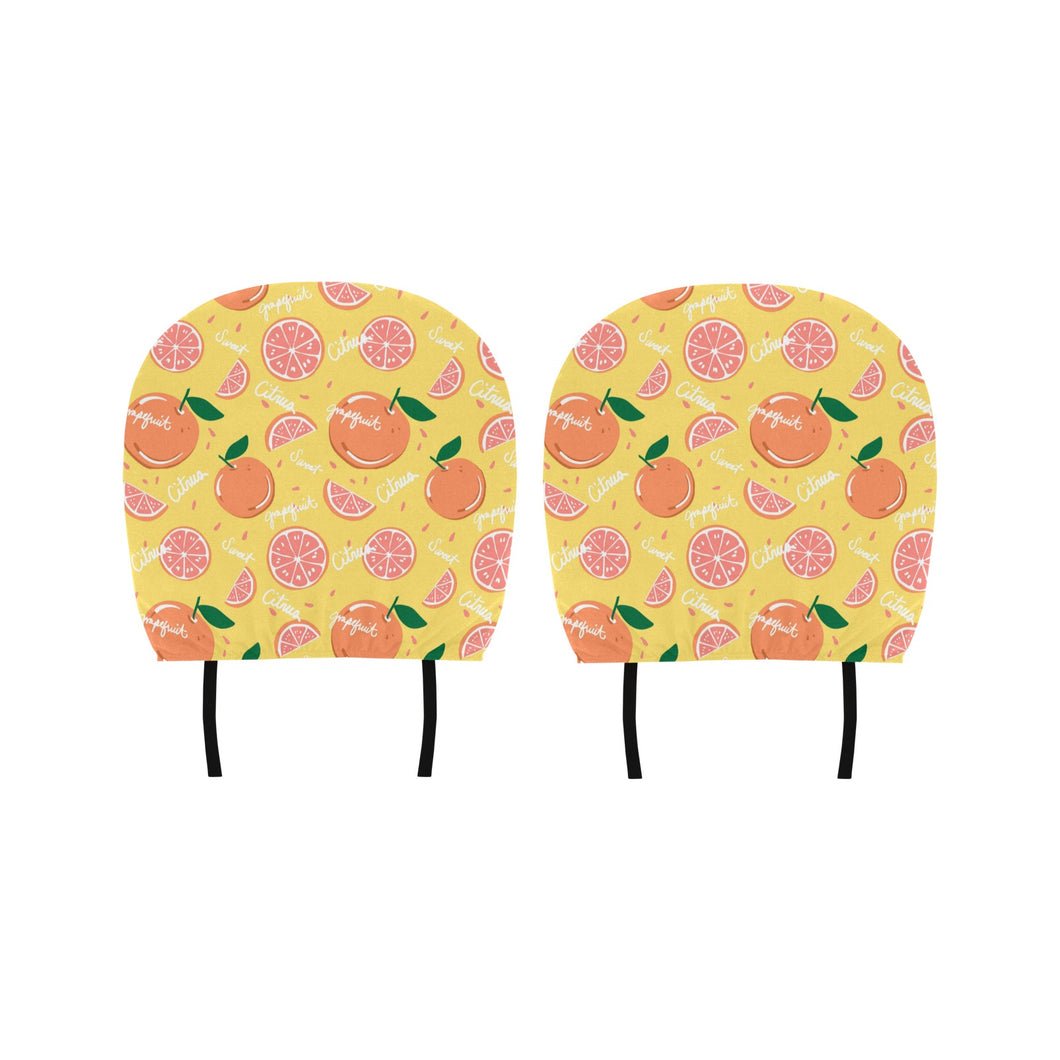 Grapefruit yellow background Car Headrest Cover