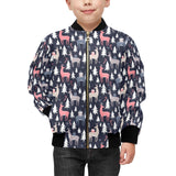 Deers Winter Christmas pattern Kids' Boys' Girls' Bomber Jacket