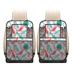 Watercolor bowling pattern Car Seat Back Organizer