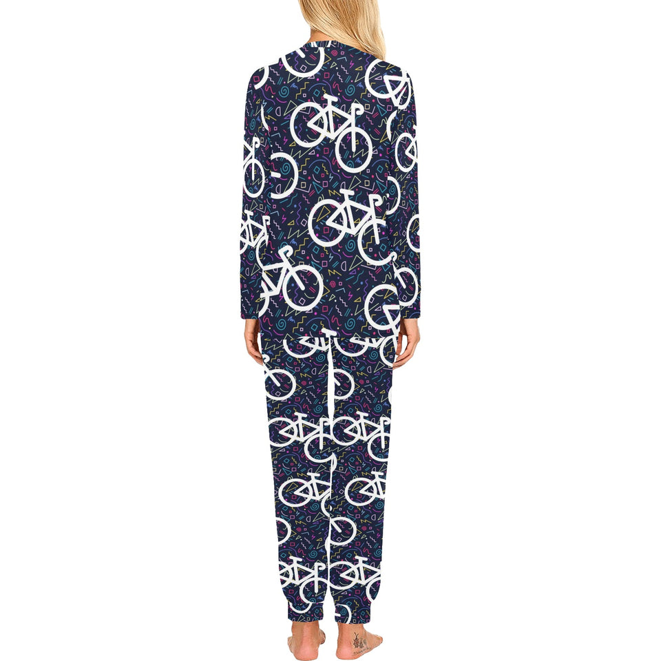 Bicycle Pattern Print Design 03 Women's All Over Print Pajama Set