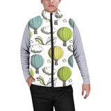 Hot Air Balloon Bird Cloud Pattern Men's Padded Vest