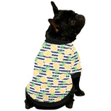 Pineapples pattern striped background All Over Print Pet Dog Round Neck Fuzzy Shirt
