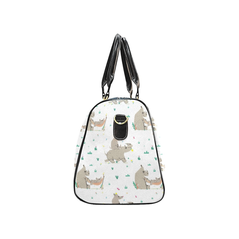 Cute Rhino pattern background Travel Bag
