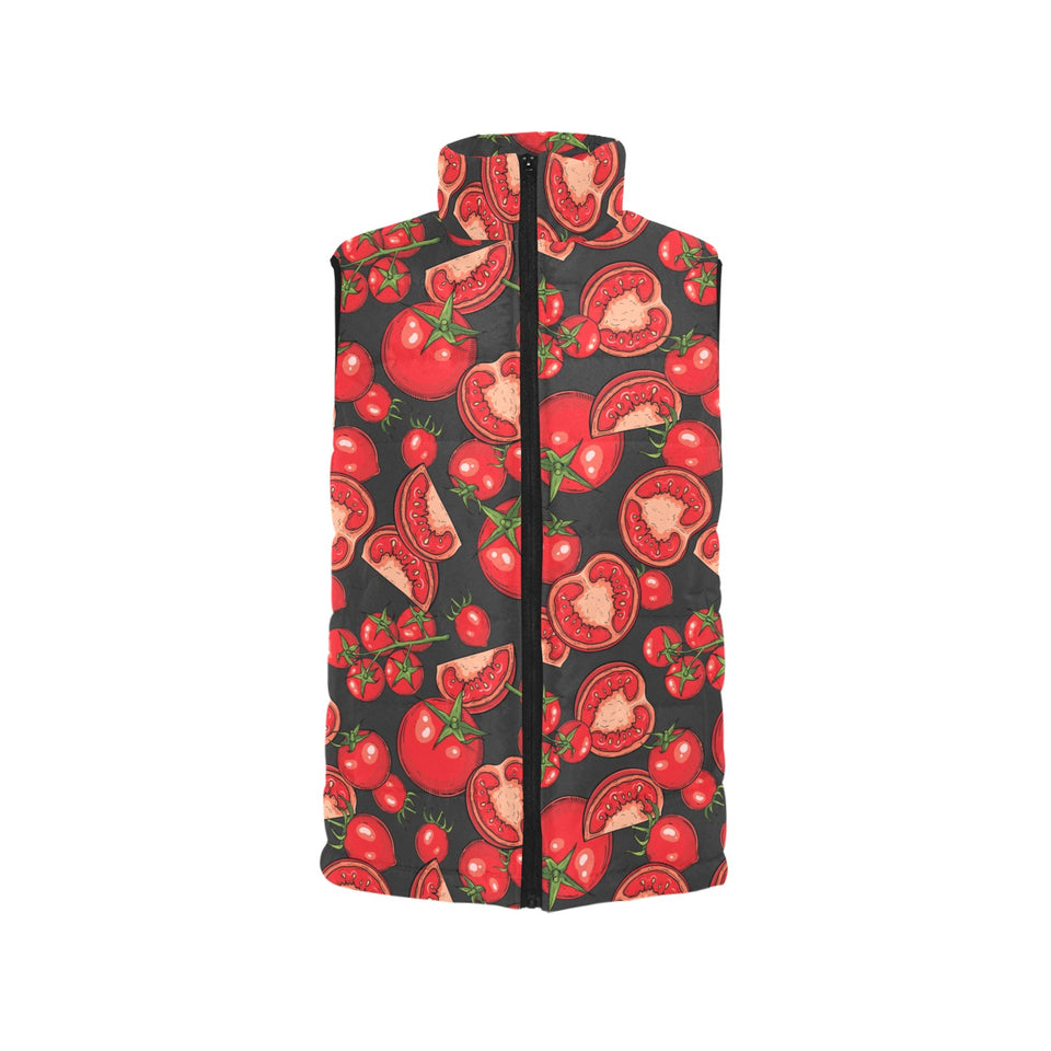 Tomato black background Women's Padded Vest
