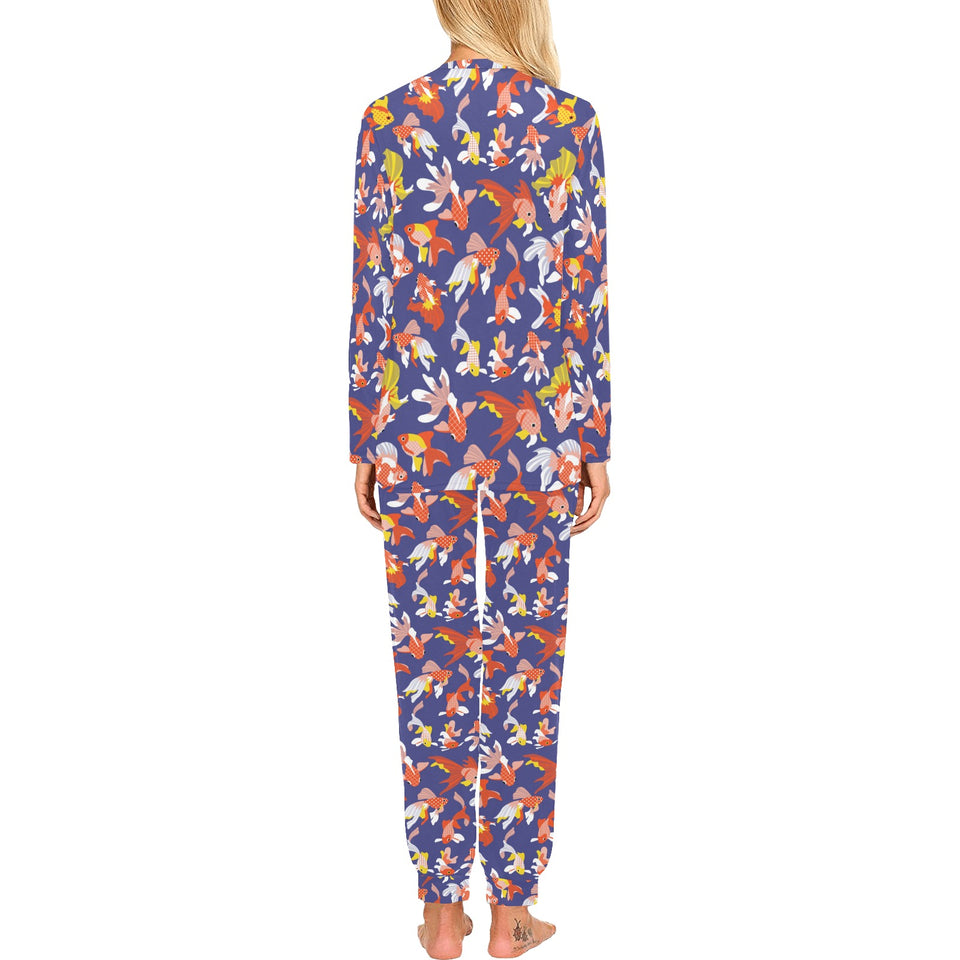 Goldfish Pattern Print Design 04 Women's All Over Print Pajama Set