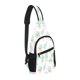 Pastel color cactus pattern All Over Print Chest Bag