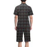 Casino Cards Suits Pattern Print Design 05 Men's V-Neck Short Pajama Set