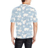 Cute polar bears Christmas decoration pattern Men's All Over Print Polo Shirt
