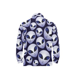 Alien Pattern Print Design 01 Men's Long Sleeve Polo Shirt