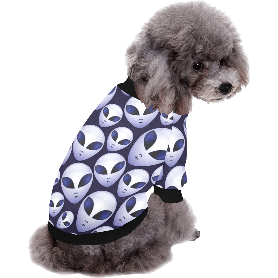 Alien Pattern Print Design 01 All Over Print Pet Dog Round Neck Fuzzy Shirt