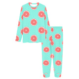 Grapefruit green background Women's All Over Print Pajama Set