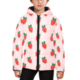 Strawberry beautiful pattern Kids' Boys' Girls' Padded Hooded Jacket