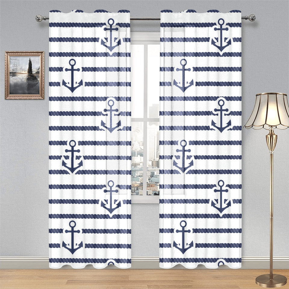 Anchor rope nautical pattern Gauze Curtain