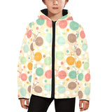 Bicycle Pattern Print Design 01 Kids' Boys' Girls' Padded Hooded Jacket