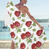 Red apples pattern Beach Towel