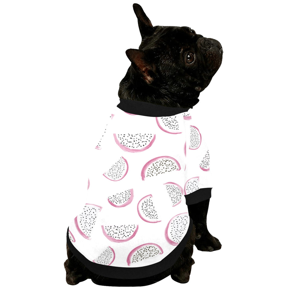 dragon fruit pattern All Over Print Pet Dog Round Neck Fuzzy Shirt