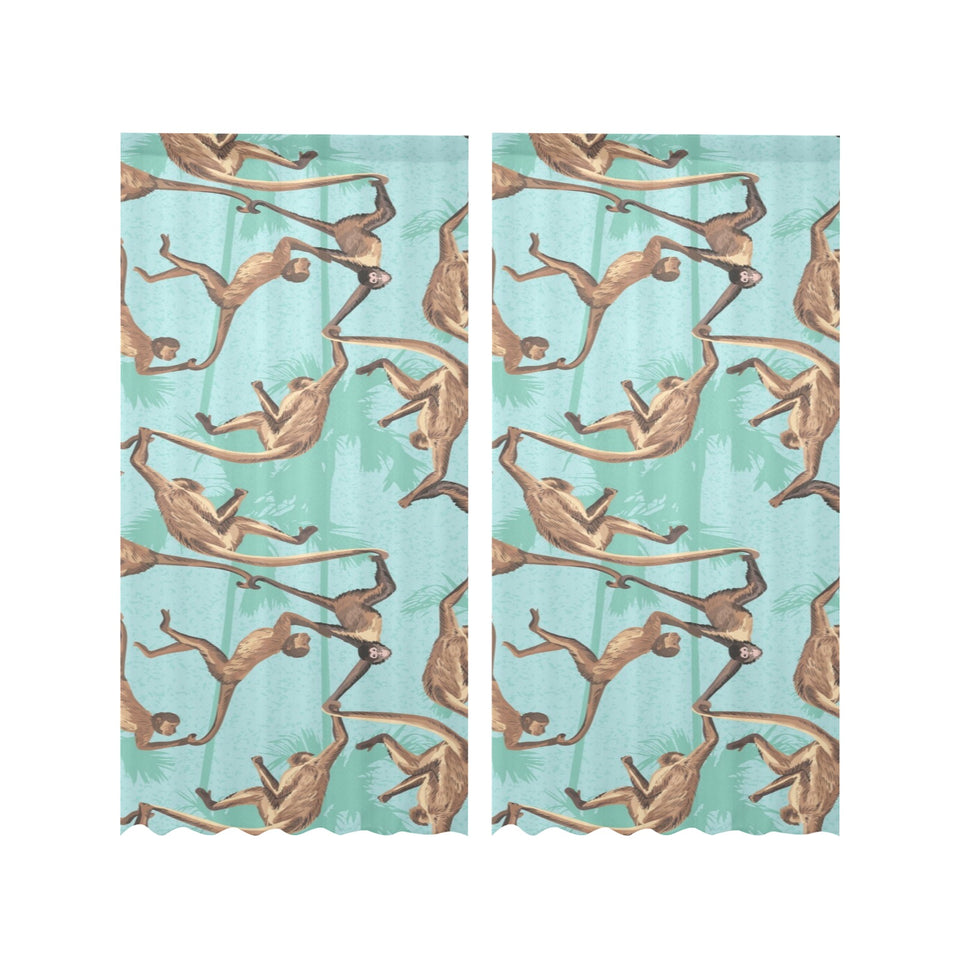 Monkey Palm tree background Gauze Curtain