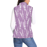 Lavender flowers purple pattern Women's Padded Vest