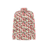 Popcorn Pattern Print Design 05 Women's Long Sleeve Polo Shirt