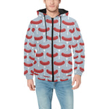 Sausage Pattern Print Design 02 Men's Padded Hooded Jacket