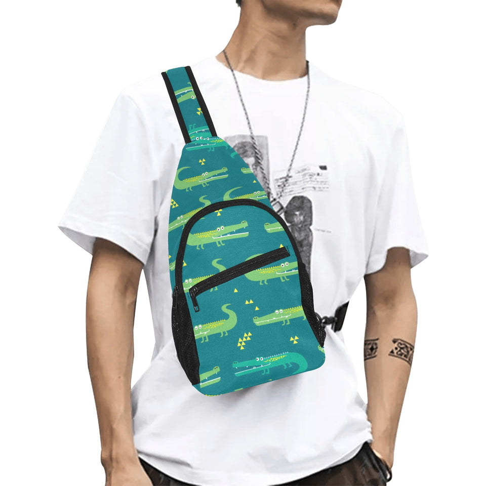 Crocodile pattern All Over Print Chest Bag