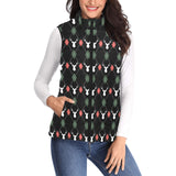 Deer Christmas new year pattern argyle Women's Padded Vest