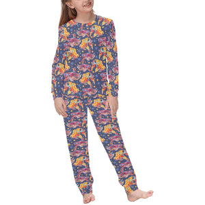 Goldfish Pattern Print Design 05 Kids' Boys' Girls' All Over Print Pajama Set