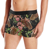 Horse head wild roses pattern Men's All Over Print Boxer Briefs Men's Underwear