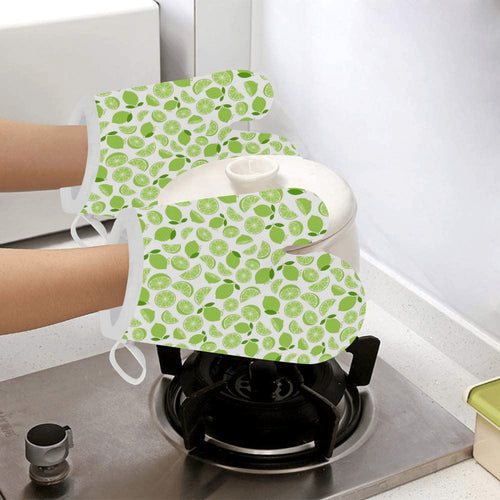 Lime design pattern Heat Resistant Oven Mitts